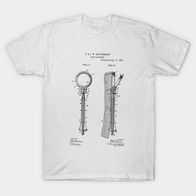 Fruit Gatherer Vintage Patent Hand Drawing T-Shirt by TheYoungDesigns